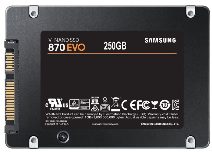 Накопичувач SSD  250GB Samsung 870 EVO 2.5" SATAIII MLC (MZ-77E250BW)