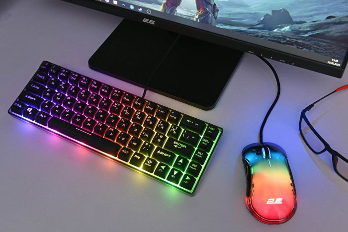 Клавіатура 2E Gaming KG345 RGB 68key USB Transparent