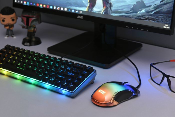 Клавіатура 2E Gaming KG345 RGB 68key USB Transparent