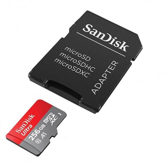 Карта пам`ятi MicroSDXC 256GB UHS-I Class 10 SanDisk Ultra A1 R150MB/s + SD-adapter (SDSQUAC-256G-GN6MA)