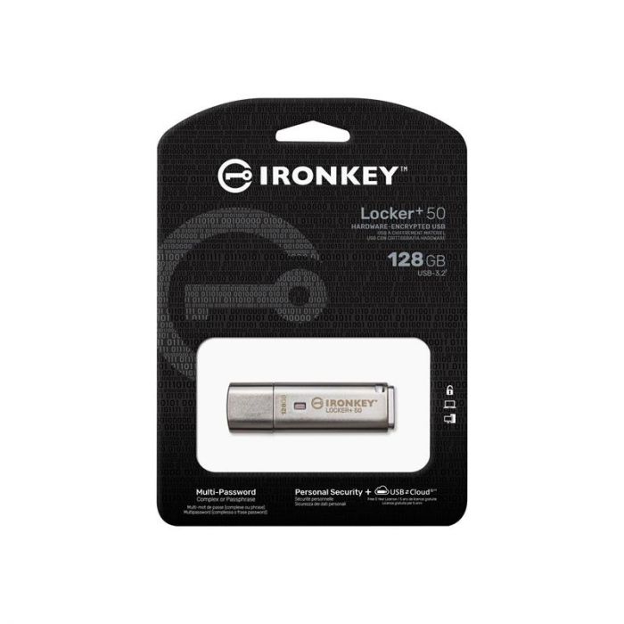 Флеш-накопичувач USB3.2 128GB Kingston IronKey Locker+ 50 (IKLP50/128GB)