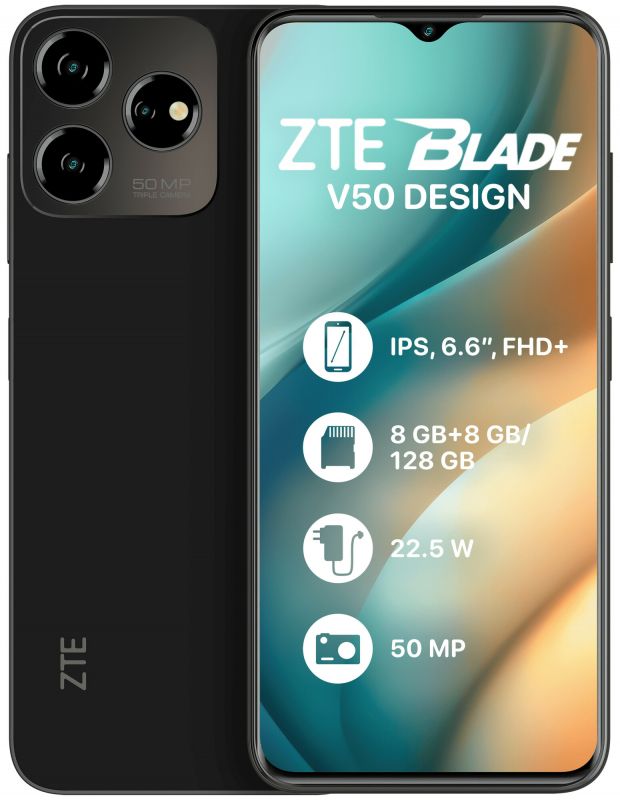 Смартфон ZTE Blade V50 Design 8/128GB Dual Sim Black