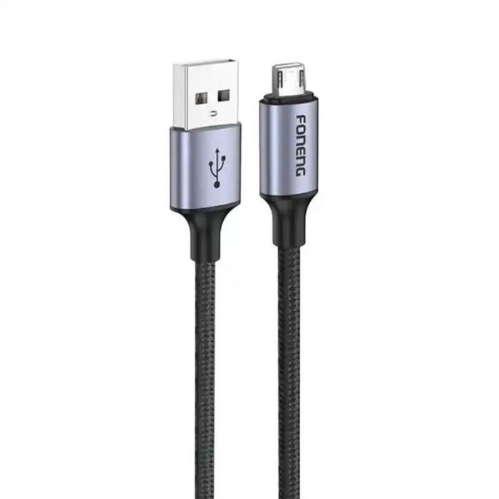 Кабель Foneng X95 Metal Head Braided Cable USB - micro USB 3A 1.2м Black (X95-CA-MU)