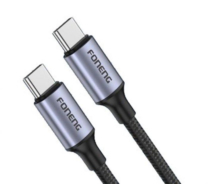 Кабель Foneng X95 Metal Head Braided Cable USB-C - USB-C 60W 1.2м Black (X95-CA-TCTC)