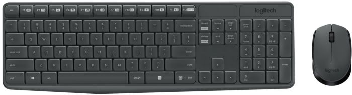 Комплект (клавіатура, мишка) бездротовий Logitech MK235 ENG/UKR Grey (920-007931)