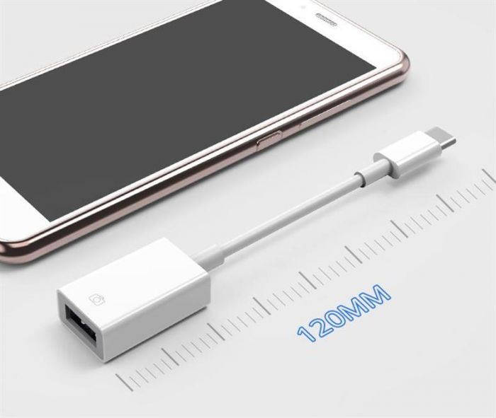 Адаптер XoKo MH-360 USB Type-C - USB V 3.0 (M/F) з кабелем, 0.12 м, білий (XK-MH-360)