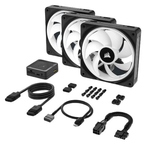 Вентилятор Corsair iCUE Link QX120 RGB PWM PC Fans Starter Kit with iCUE Link System Hub (CO-9051002-WW)