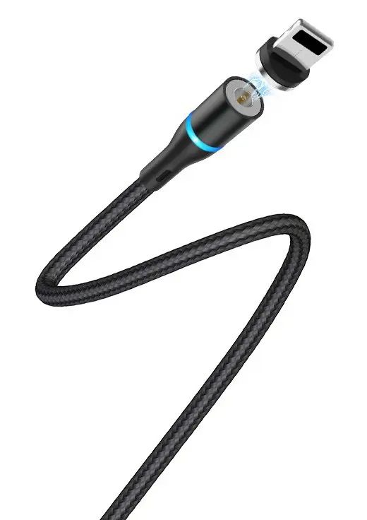 Кабель Borofone BU16 USB - Lightning, 1.2 м, магнітний, Black (BU16LB)