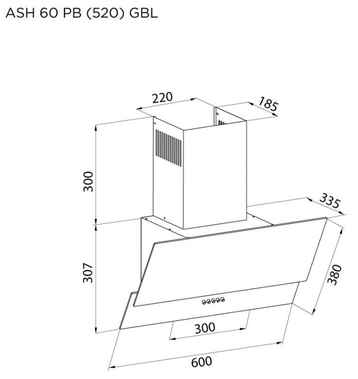 Витяжка Pyramida ASH 60 PB (520) GBL