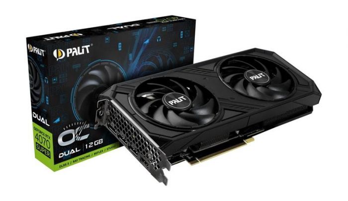 Відеокарта GF RTX 4070 Super 12GB GDDR6X Dual OC Palit (NED407SS19K9-1043D)