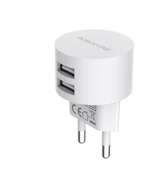 Автомобільний зарядний пристрій Borofone BA23A Brilliant (2USB, 2.4А) White (BA23AW)