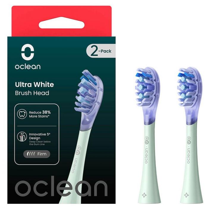 Насадка для зубної електрощітки Oclean UW01 G02 Ultra White Brush Head Green (2 шт) (6970810553529)