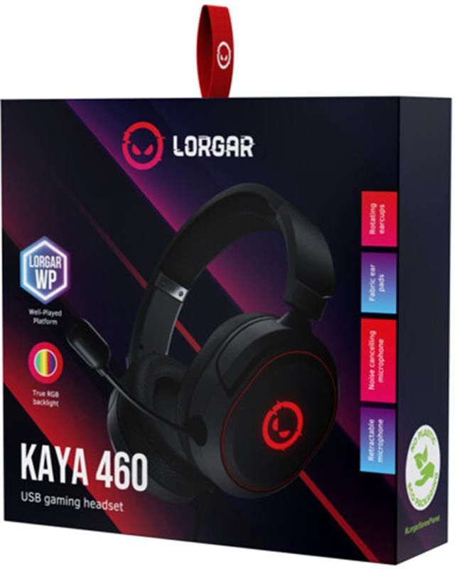 Гарнітура Canyon Lorgar Kaya 460 Gaming RGB USB Black (LRG-GHS460)