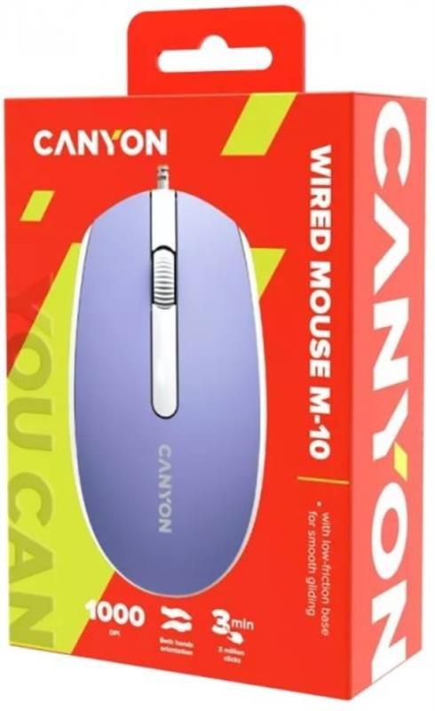 Миша Canyon M-10 USB Mountain Lavender (CNE-CMS10ML)