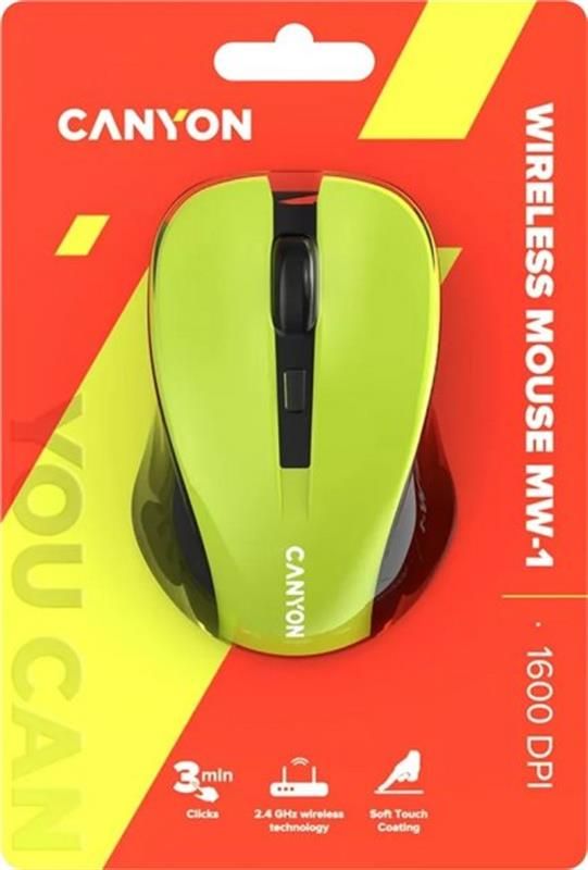 Миша бездротова Canyon MW-1 Wireless Yellow (CNE-CMSW1Y)