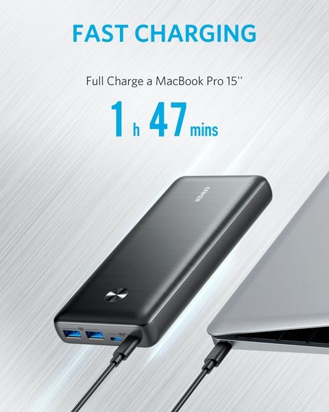 Універсальна мобільна батарея Anker PowerCore III Elite 25600 mAh 87W Black (A1291H11)