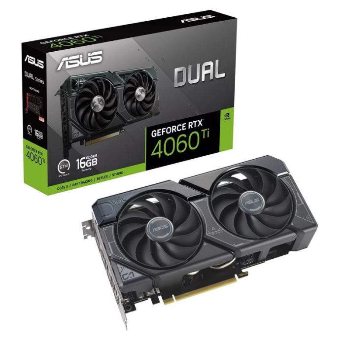 Відеокарта GF RTX 4060 Ti  16GB GDDR6 Dual Asus (DUAL-RTX4060TI-16G)