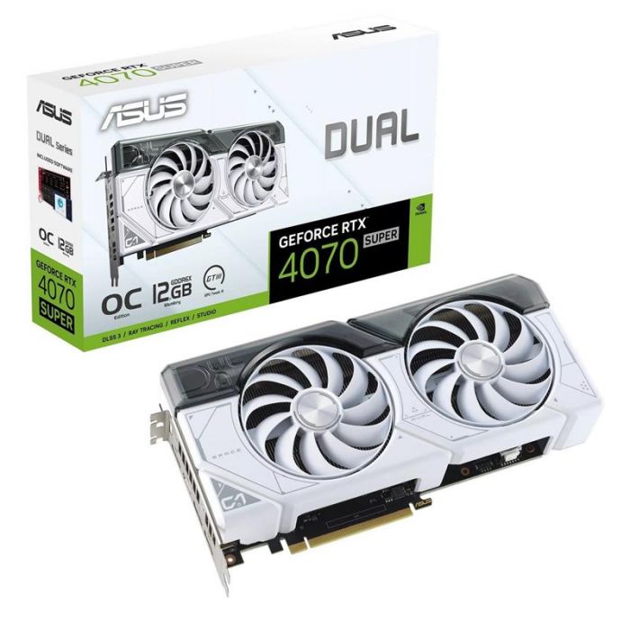 Відеокарта GF RTX 4070 Super 12GB GDDR6X Dual OC White Asus (DUAL-RTX4070S-O12G-WHITE)