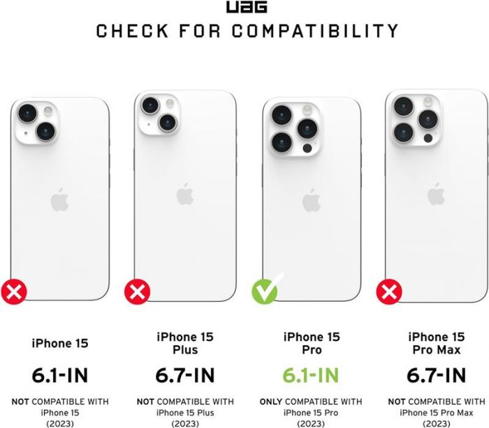 Чохол-накладка Urban Armor Gear Monarch Pro Magsafe для Apple iPhone 15 Pro Kevlar Black (114221113940)