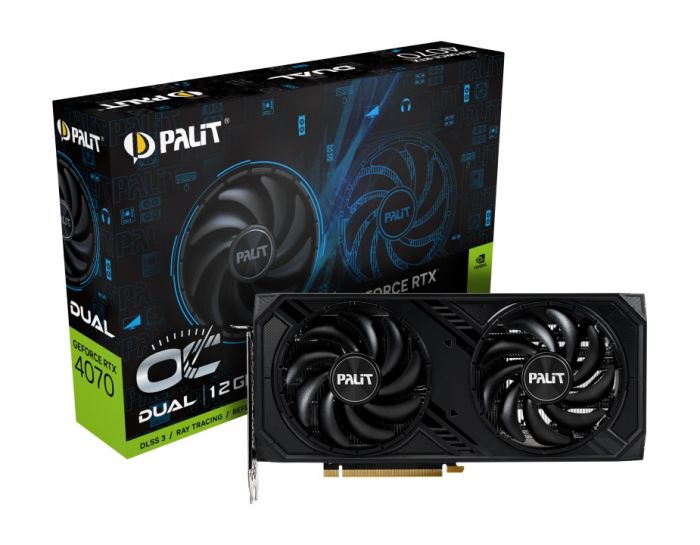 Відеокарта GF RTX 4070 12GB GDDR6X Dual OC Palit (NED4070S19K9-1047D)