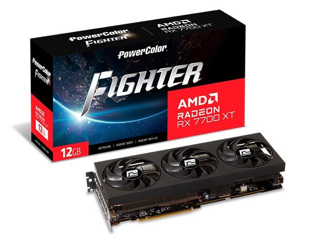 Відеокарта AMD Radeon RX 7700 XT 12GB GDDR6 Fighter PowerColor (RX 7700 XT 12G-F/OC)