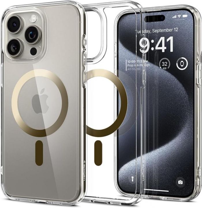 Чохол-накладка Spigen Ultra Hybrid MagFit для Apple iPhone 15 Pro Gold (ACS06718)