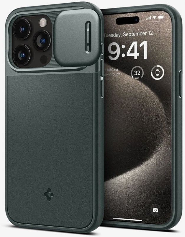 Чохол-накладка Spigen Optik Armor MagFit для Apple iPhone 15 Pro Max Abyss Green (ACS06600)