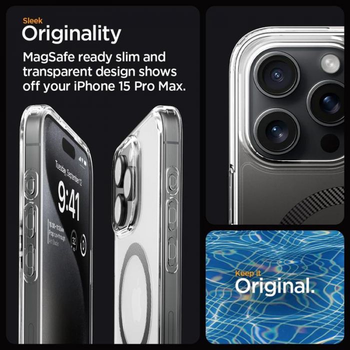 Чохол-накладка Spigen Ultra Hybrid MagFit для Apple iPhone 15 Pro Max Carbon Fiber (ACS06578)
