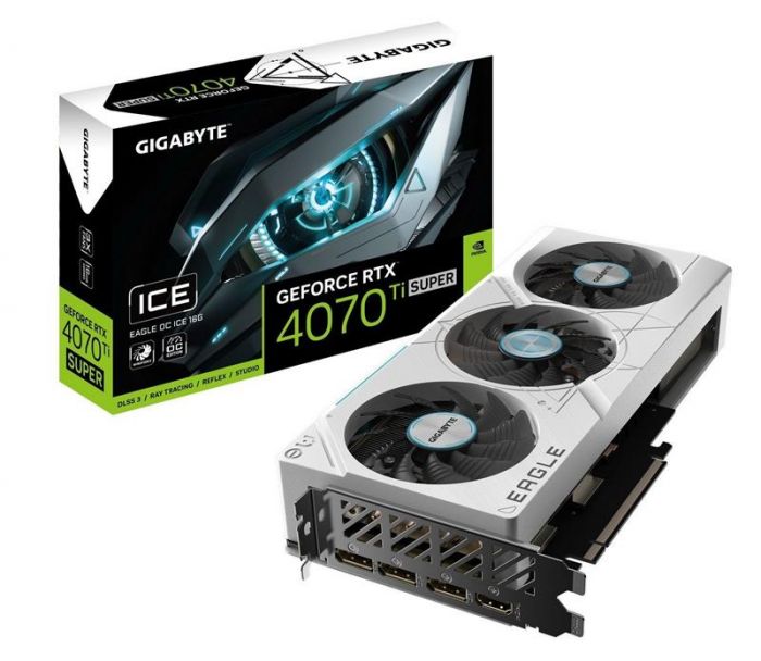 Відеокарта GF RTX 4070 Ti Super 16GB GDDR6X Eagle OC Ice Gigabyte (GV-N407TSEAGLEOC ICE-16GD)