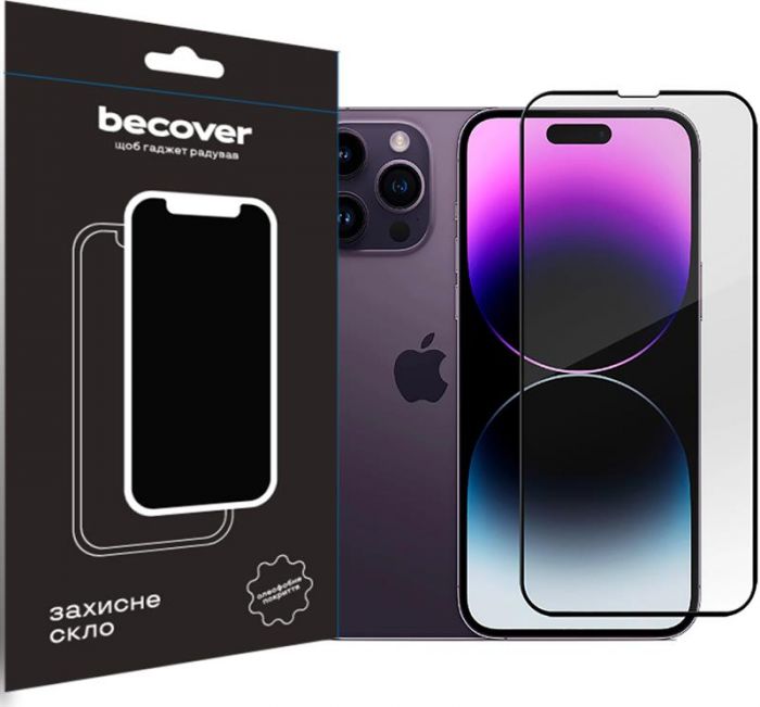 Захисне скло BeCover для Apple iPhone 14 Pro Black (707968)