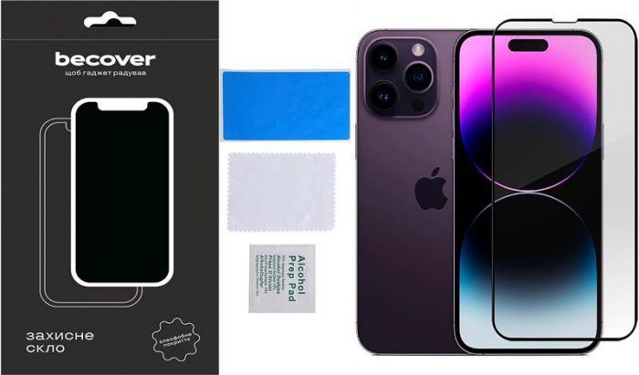 Захисне скло BeCover для Apple iPhone 14 Pro Black (707968)