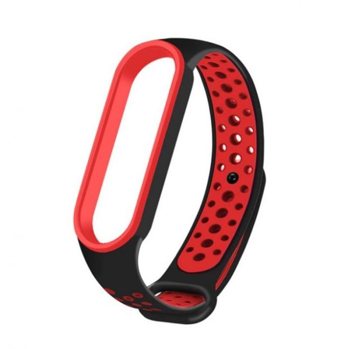 Ремінець BeCover Nike Style для Xiaomi Mi Smart Band 5/Mi Smart Band 6 Black-Red (705153)