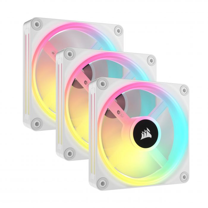 Вентилятор Corsair iCUE Link QX120 RGB PWM PC Fans Starter Kit with iCUE Link System Hub White (CO-9051006-WW)