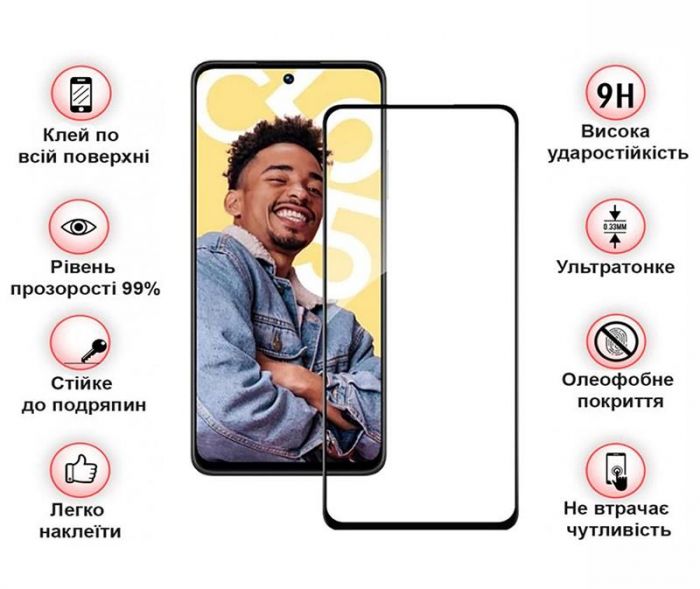 Захисне скло BeCover для Realme C55 Black (709765)