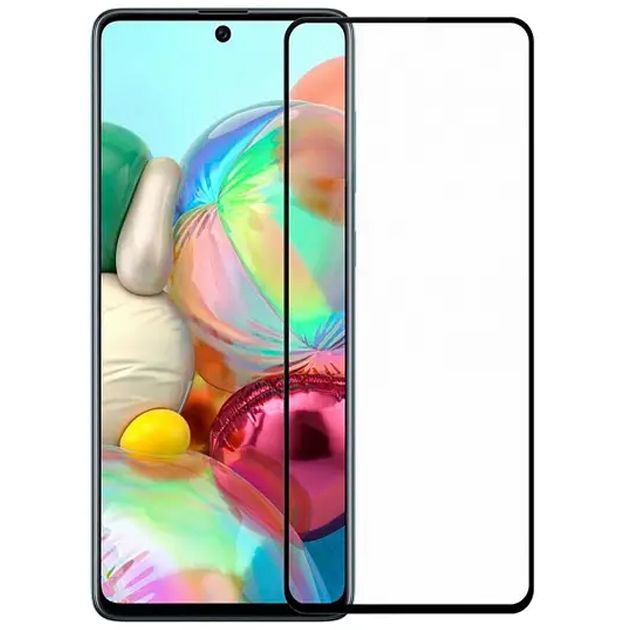 Захисне скло для Samsung Galaxy A71 SM-A715/A72 SM-A725/Note 10 Lite SM-N770 Black, 0.3мм, 4D ARC, Люкс (Z14829) без упаковки