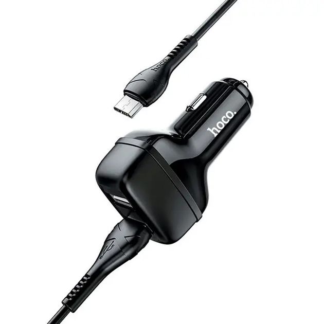 Автомобільний зарядний пристрій Hoco N5 (2USB 2.4А) Black (S23140) + кабель MicroUSB