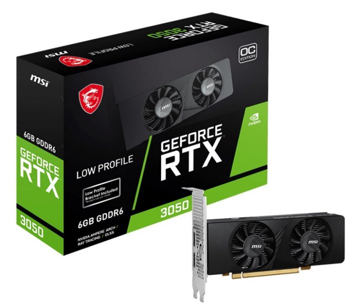 Відеокарта GF GeForce RTX 3050 6GB GDDR6 Low Profile OC MSI (GeForce RTX 3050 LP 6G OC)