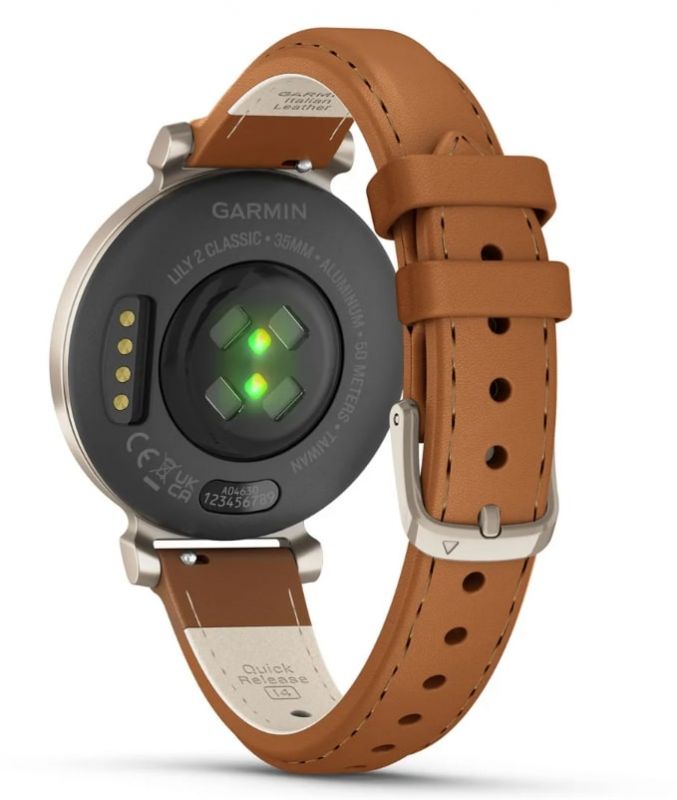 Смарт-годинник Garmin Lily 2 Cream Gold with Tan Leather Band (010-02839-60)