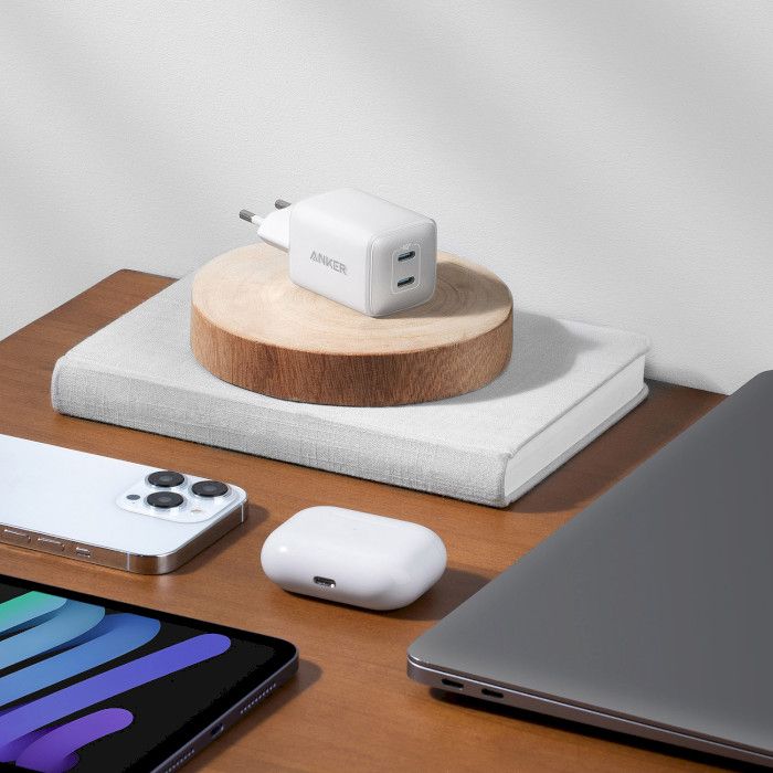 Мережевий зарядний пристрій Anker PowerPort 521 Nano Pro White, 40 W, 2хUSB Type-C (A2038G21)