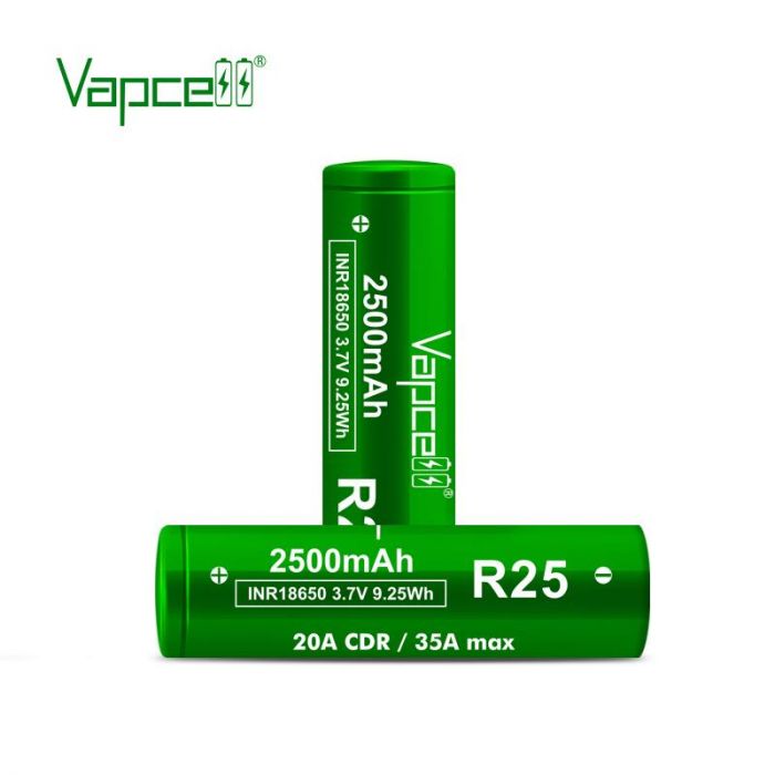 Акумулятор Vapcell R25 18650 Li-Ion 2500mAh 1шт