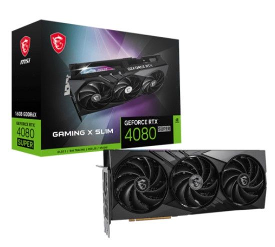 Відеокарта GF RTX 4080 Super 16GB GDDR6X Gaming X Slim MSI (GeForce RTX 4080 SUPER 16G GAMING X SLIM)