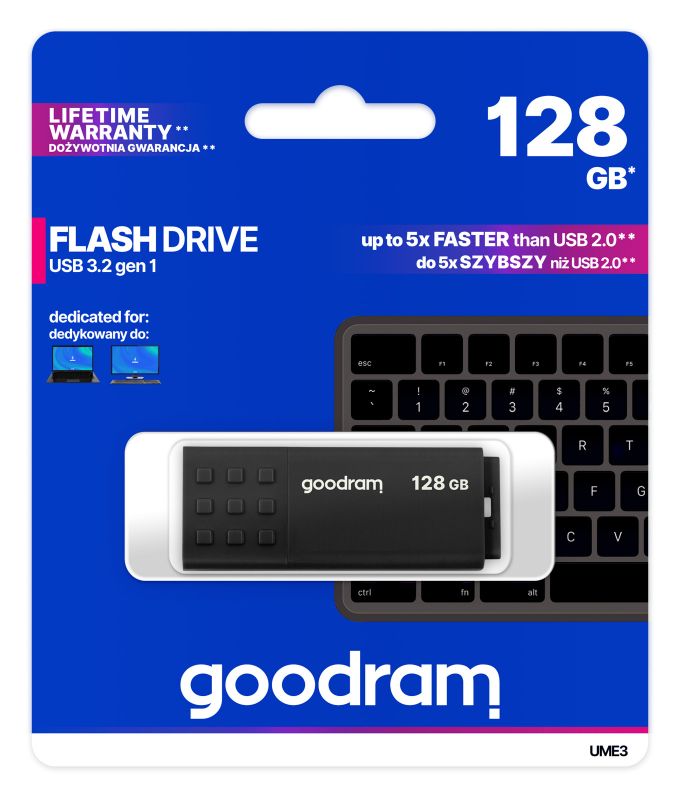 Флеш-накопичувач USB3.2 128GB GOODRAM UME3 Black (UME3-1280K0R11)