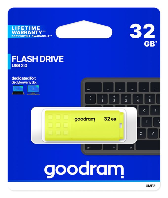 Флеш-накопичувач USB2.0 16GB GOODRAM UME2 Yellow (UME2-0160Y0R11)