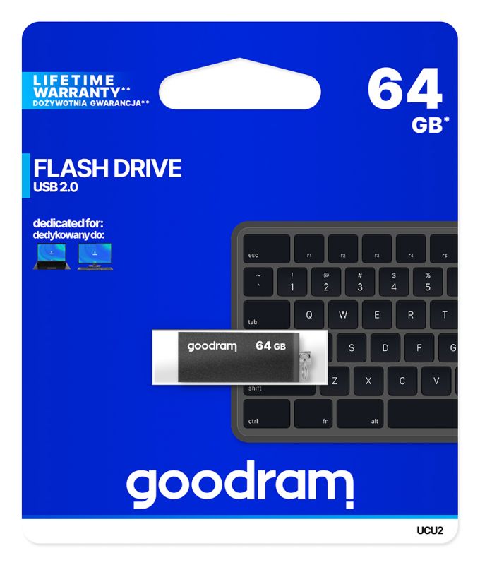 Флеш-накопичувач USB2.0 64GB GOODRAM UCU2 (Cube) Black (UCU2-0640K0R11)