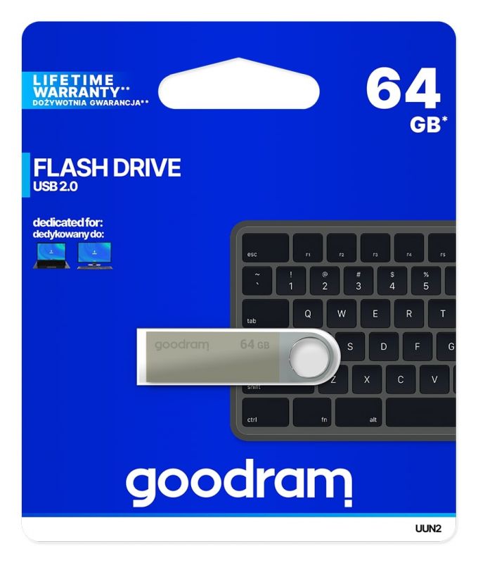 Флеш-накопичувач USB2.0 64GB GOODRAM UUN2 (Unity) Silver (UUN2-0640S0R11)