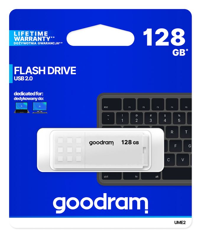 Флеш-накопичувач USB2.0 128GB GOODRAM UME2 White (UME2-1280W0R11)