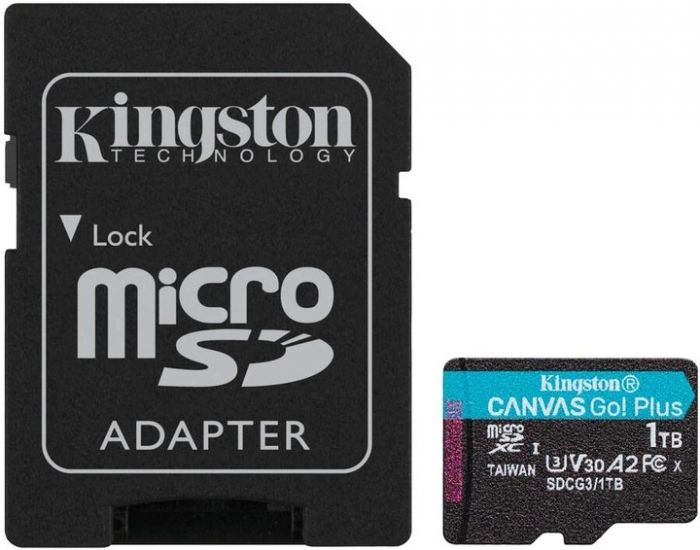 Карта пам`яті MicroSDXC 1TB UHS-I/U3 Class 10 Kingston Canvas Go! Plus R170/W90MB/s + SD-адаптер (SDCG3/1TB)