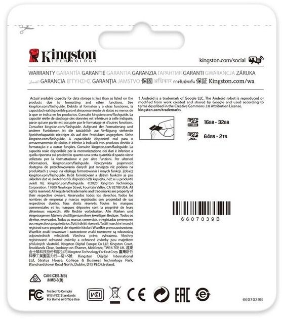 Карта пам`яті MicroSDXC 1TB UHS-I/U3 Class 10 Kingston Canvas Go! Plus R170/W90MB/s + SD-адаптер (SDCG3/1TB)