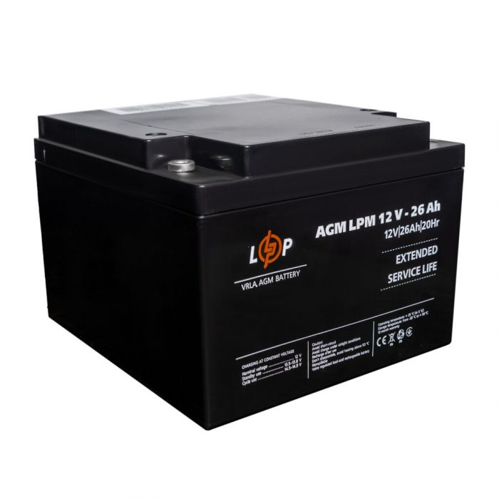 Акумуляторна батарея LogicPower LPM 12V 26AH AGM