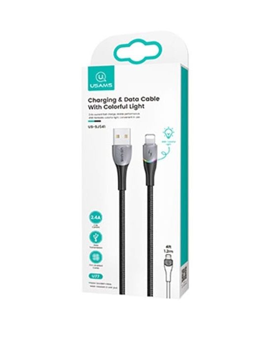 Кабель Usams US-SJ541 USB - Lightning, 1.2 м, Black (SJ541USB01)